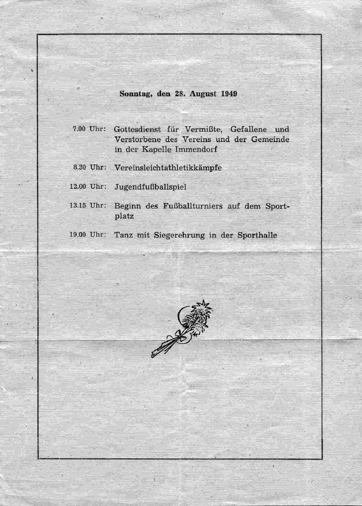 Sonntag Stiftungsfest 50 Jahre im Jahre 1949 